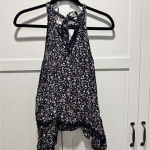 Doe & Rae Navy Floral Halter Top